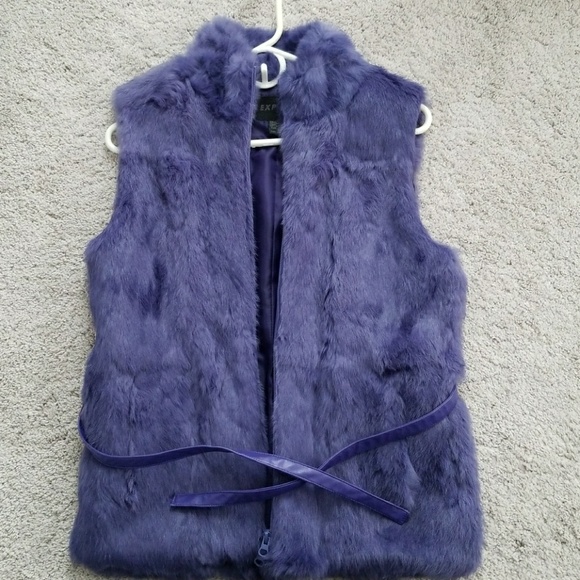 Express Jackets & Blazers - Express real rabbit fur vest